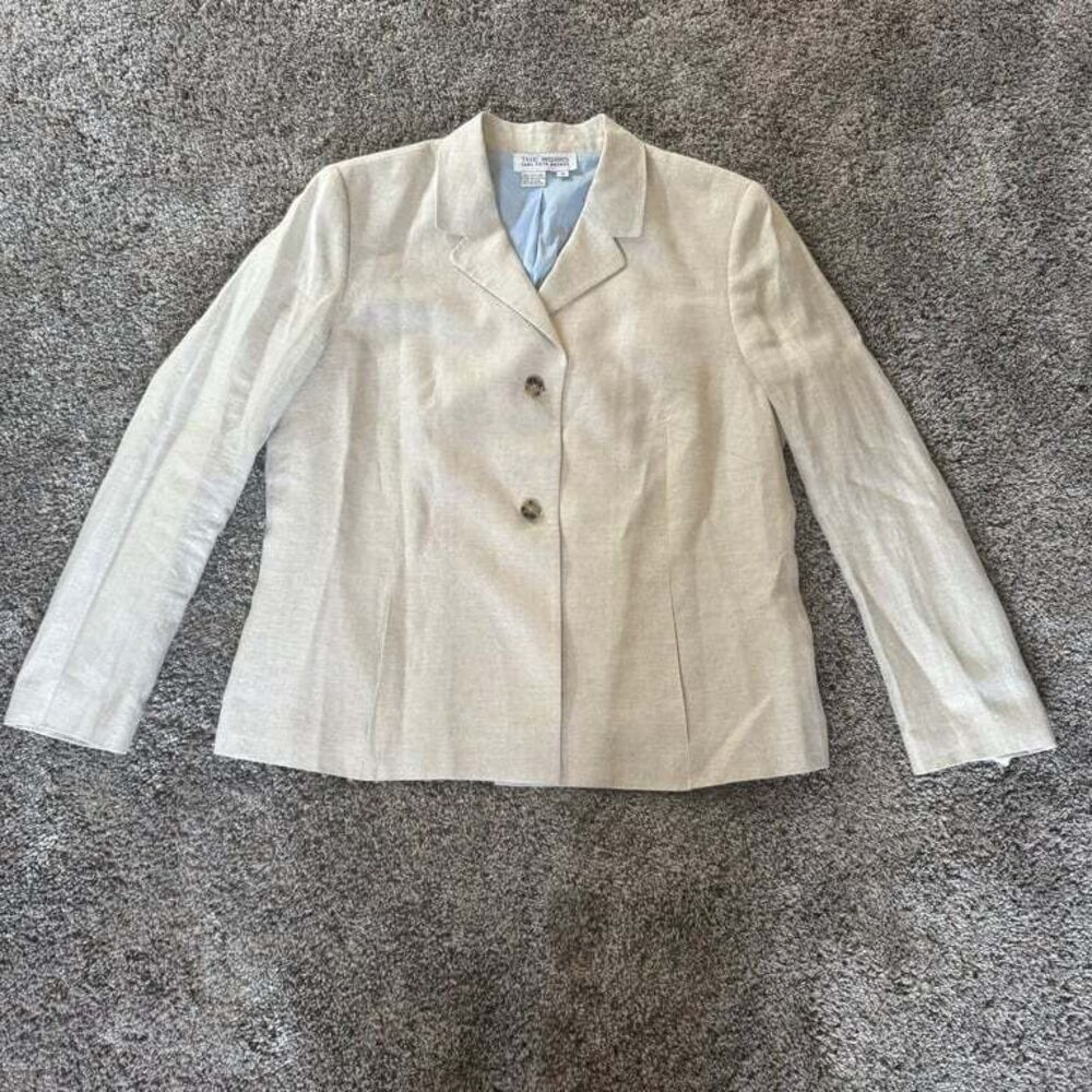 The Works Saks Fifth Avenue Women's Linen Blazer Jacket Career Size 16‎ Office